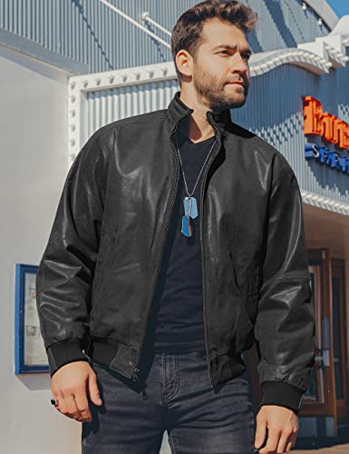 Men's Genuine Leather Bomber Casual Jacket