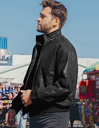 Men's Genuine Leather Bomber Casual Jacket
