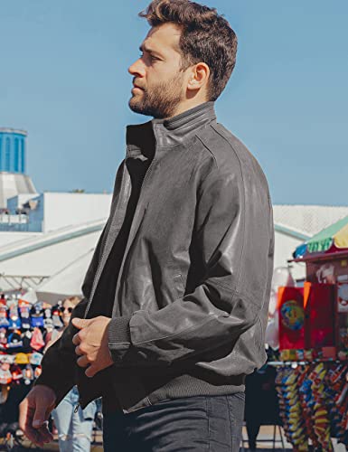 Men's Genuine Leather Bomber Casual Jacket