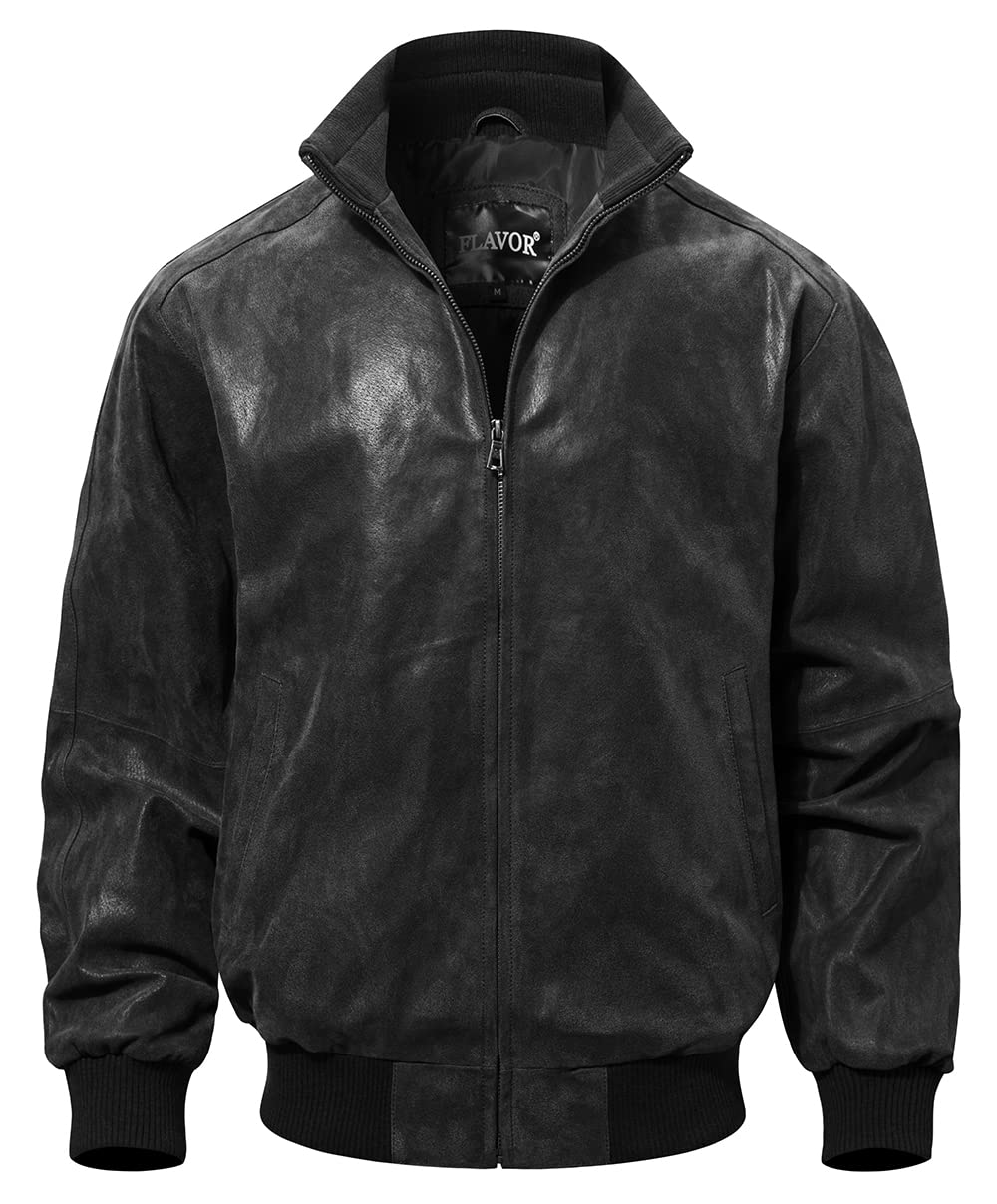 Men's Genuine Leather Bomber Casual Jacket