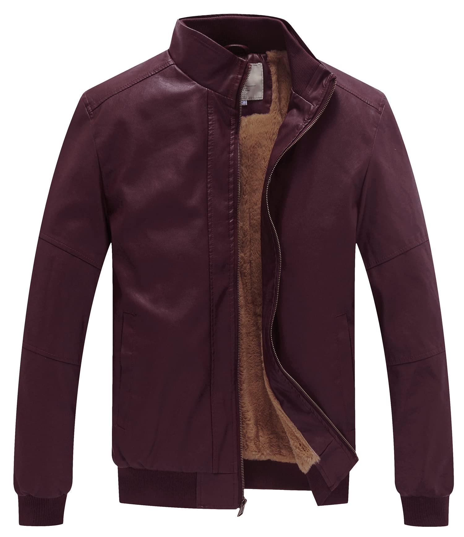 Men's Genuine Leather Jacket Slim Fit Motorcyle Coat Brown