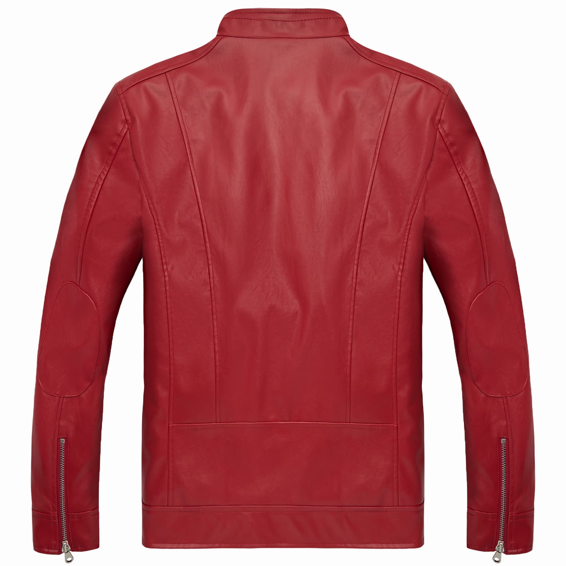 Men's Stand Collar Genuine Leather Jacket Motorcycle