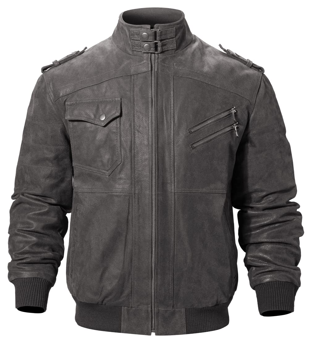 Men Brown Genuine Leather Motorcycle Jacket