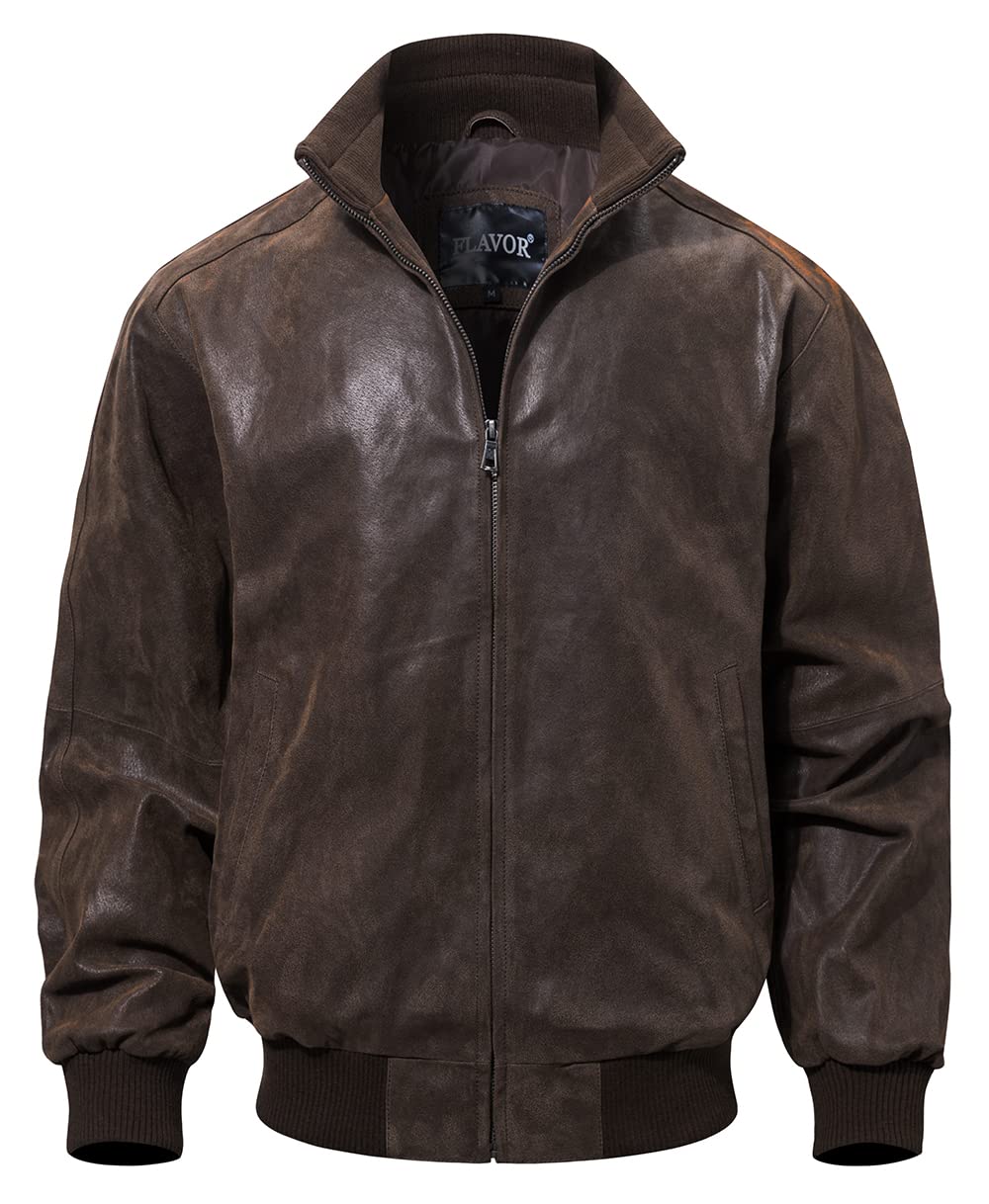 Men's Genuine Leather Bomber Casual Jacket