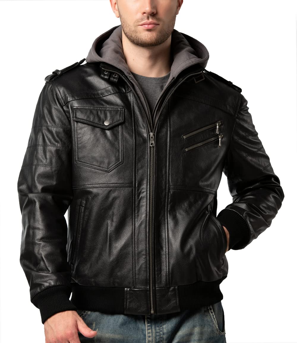 Men Brown Genuine Leather Motorcycle Jacket