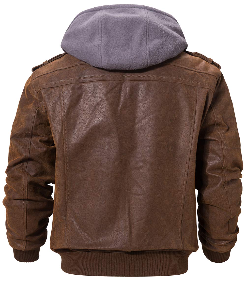 Men Brown Genuine Leather Motorcycle Jacket