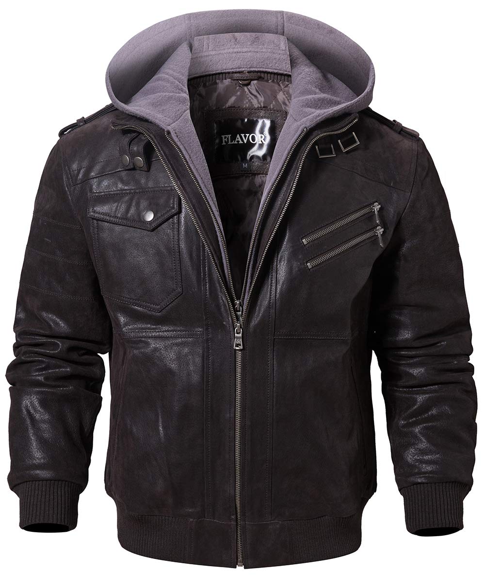 Men Brown Genuine Leather Motorcycle Jacket