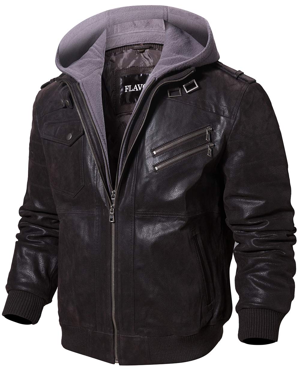 Men Brown Genuine Leather Motorcycle Jacket