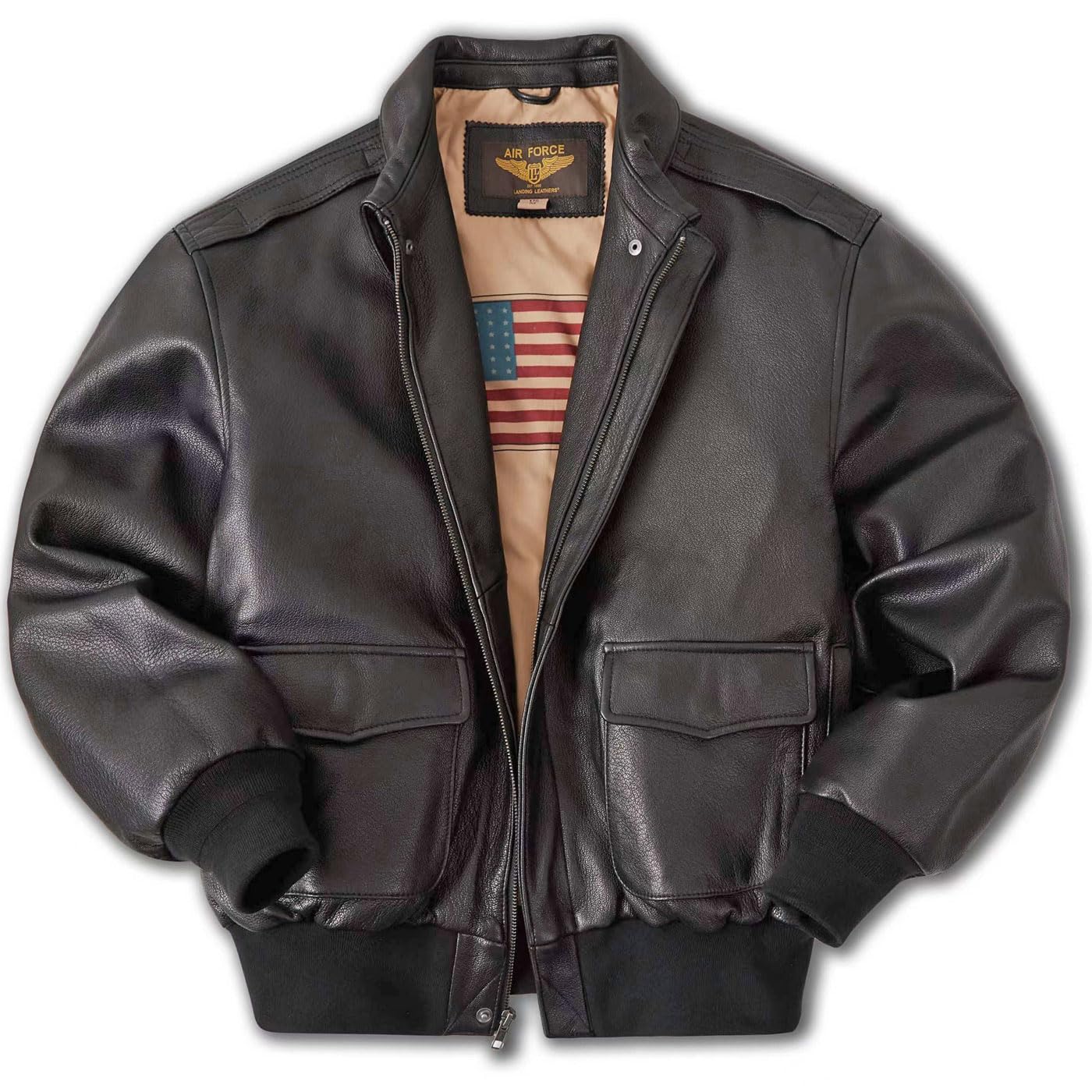 Genuine Leathers Men Air Force A2 Leather Bomber Jacket