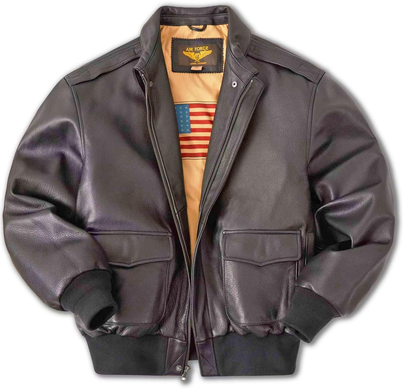 Genuine Leathers Men Air Force A2 Leather Bomber Jacket