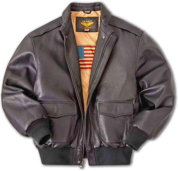 Genuine Leathers Men Air Force A2 Leather Bomber Jacket