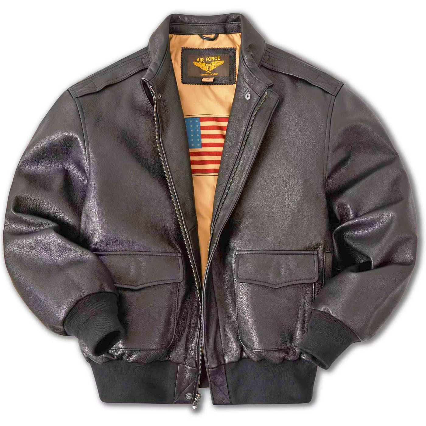 Genuine Leathers Men Air Force A2 Leather Bomber Jacket