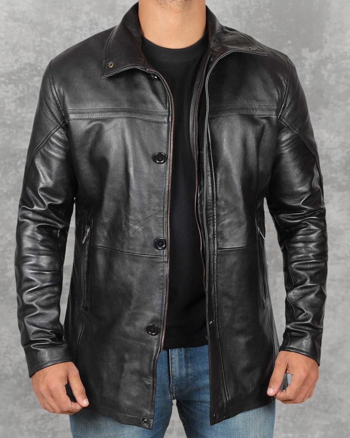 Mens Genuine Leather Coat