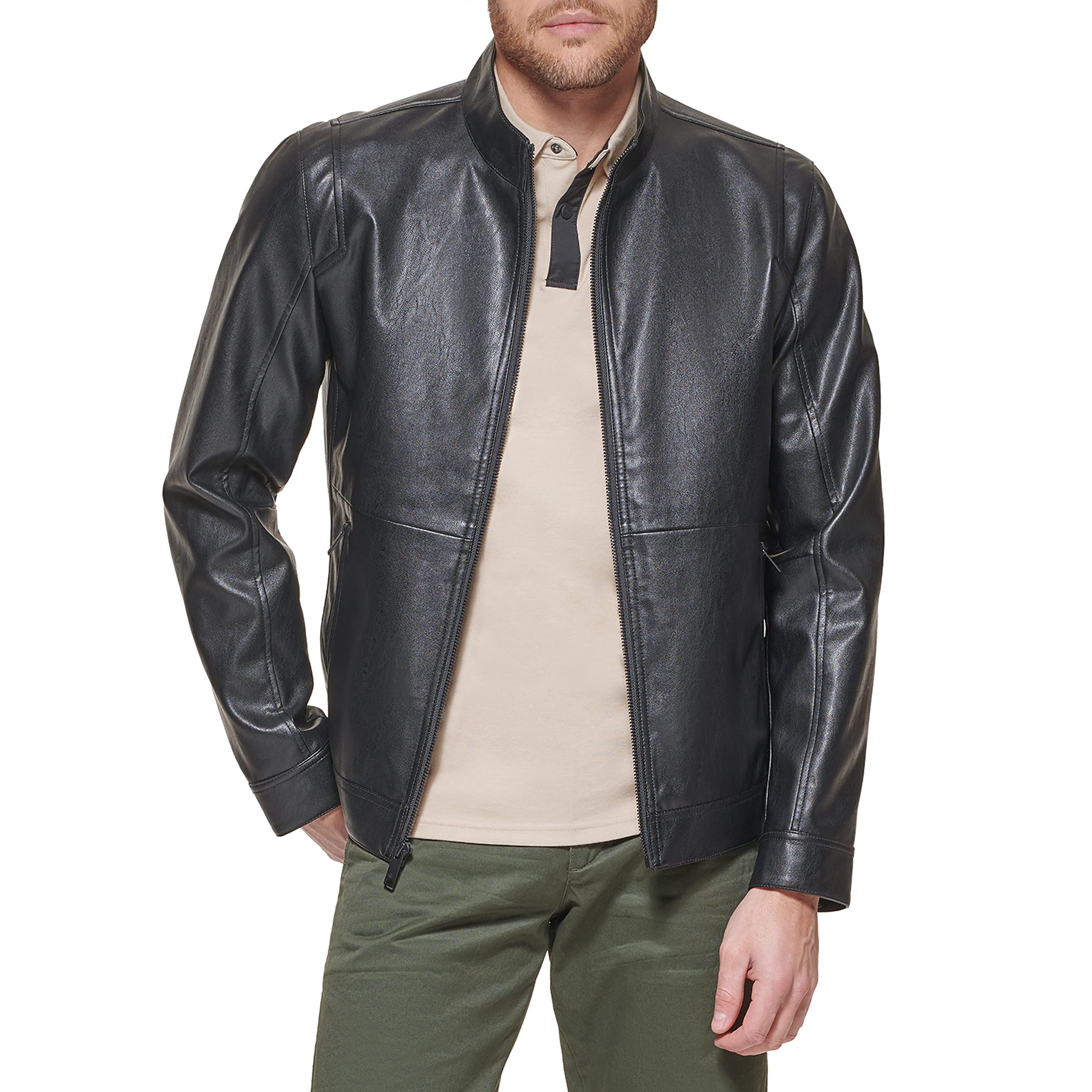 DOCKERS mens The Dylan Faux Leather Racer Jacket
