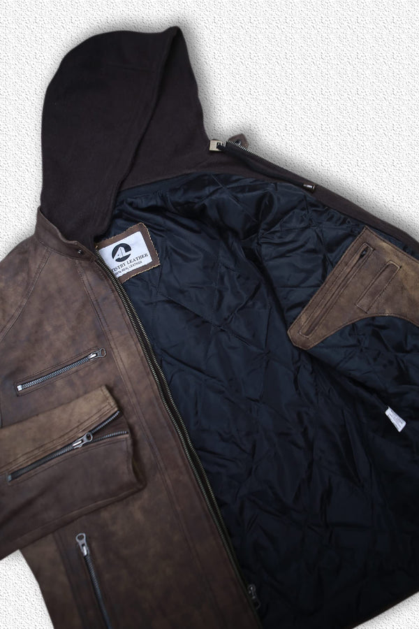 Men’s Genuine Lambskin Motorcycle Leather Jacket Black