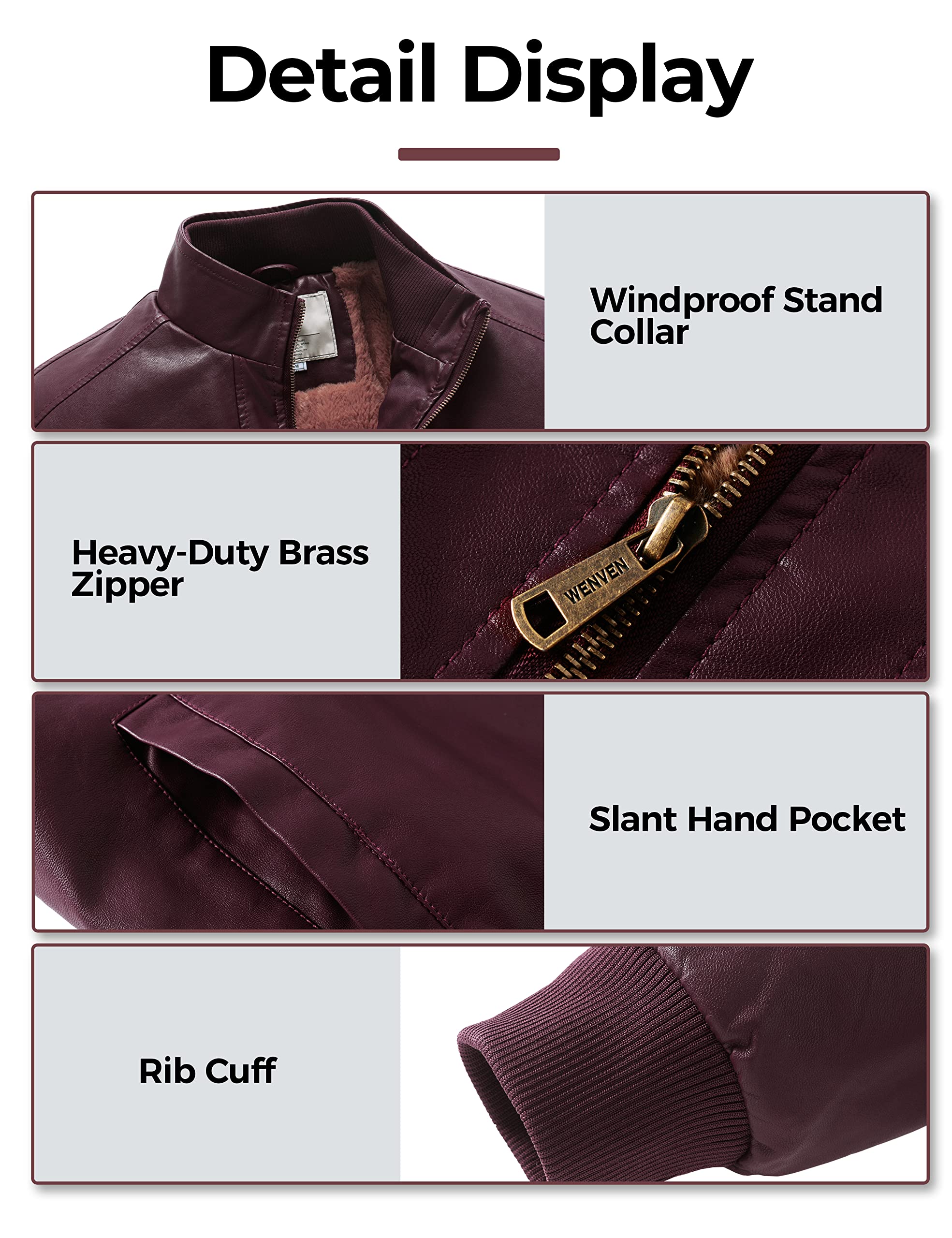 Men's Genuine Leather Jacket Slim Fit Motorcyle Coat Brown