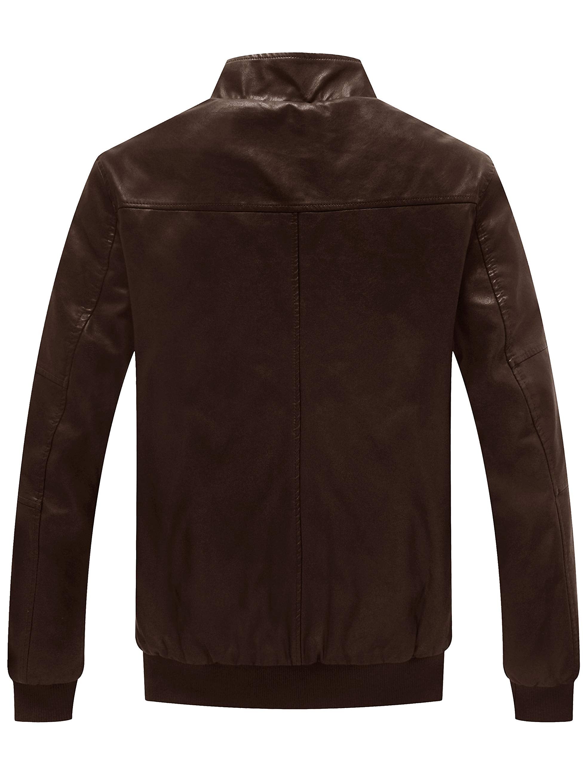 Men's Genuine Leather Jacket Slim Fit Motorcyle Coat Brown