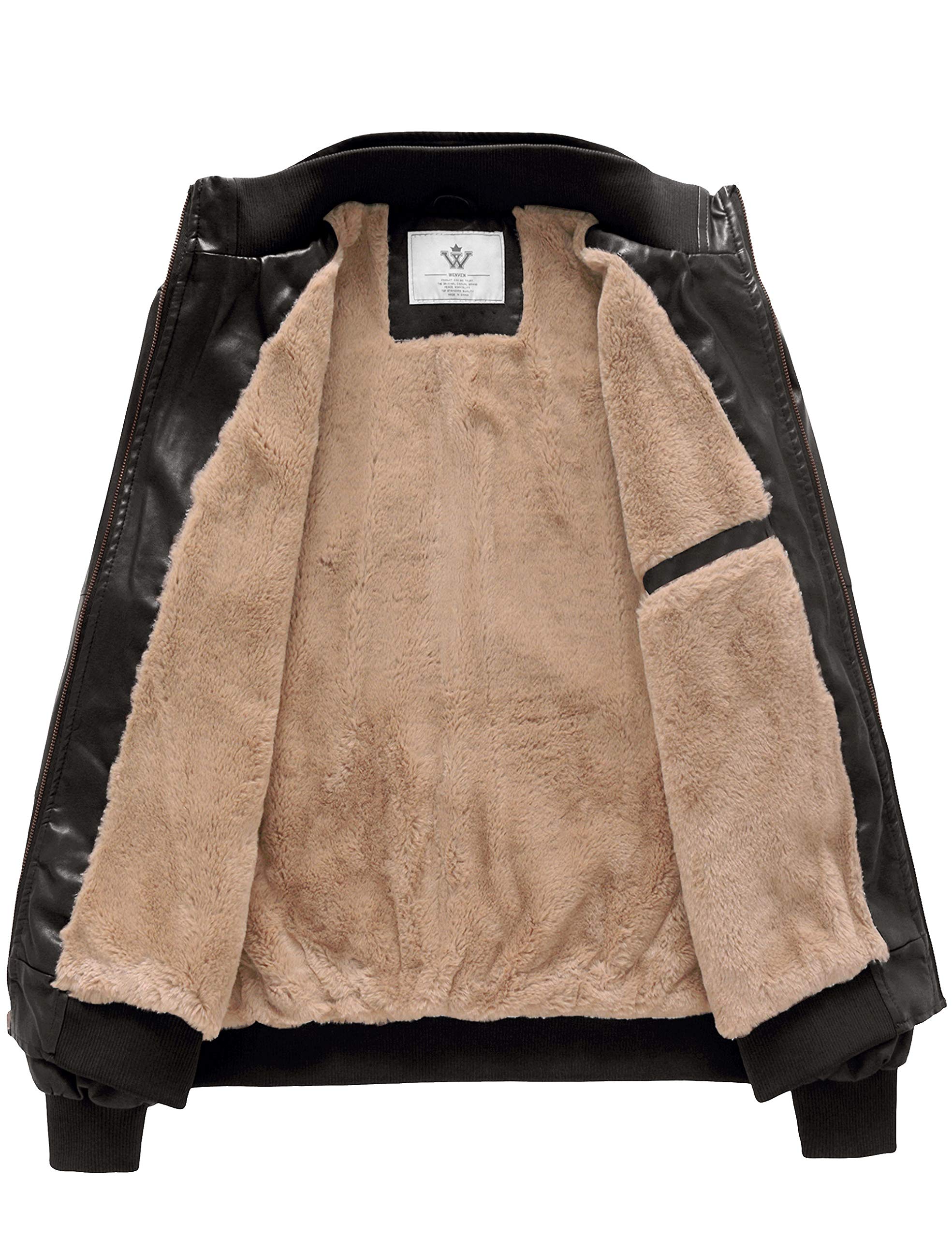 Men's Genuine Leather Jacket Slim Fit Motorcyle Coat Brown