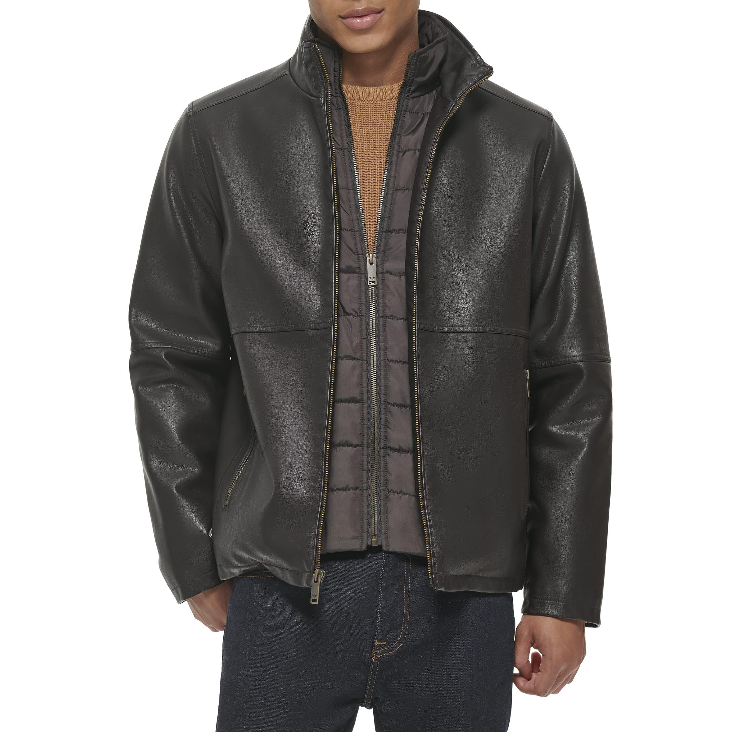 DOCKERS mens The Dylan Faux Leather Racer Jacket