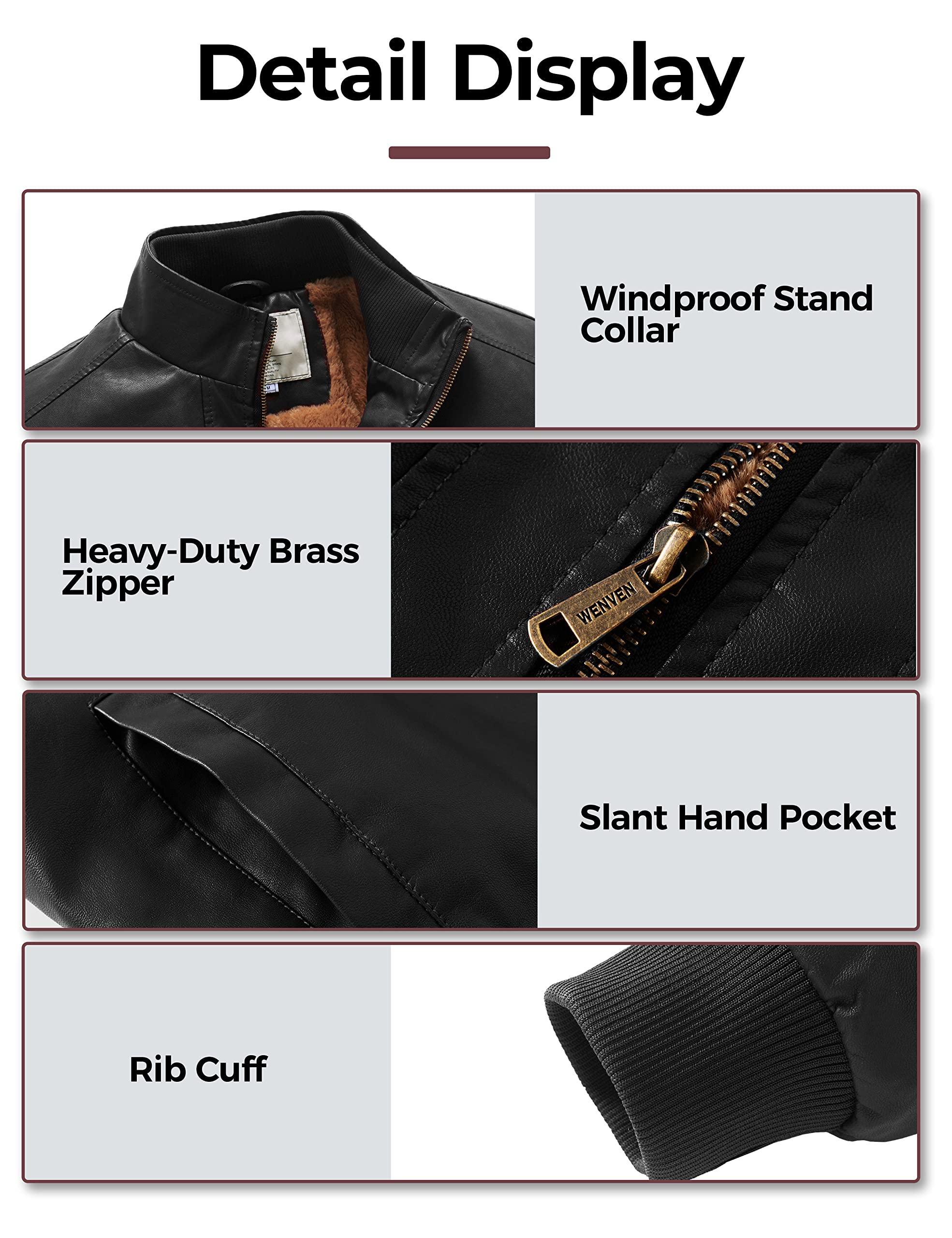 Men's Genuine Leather Jacket Slim Fit Motorcyle Coat Brown