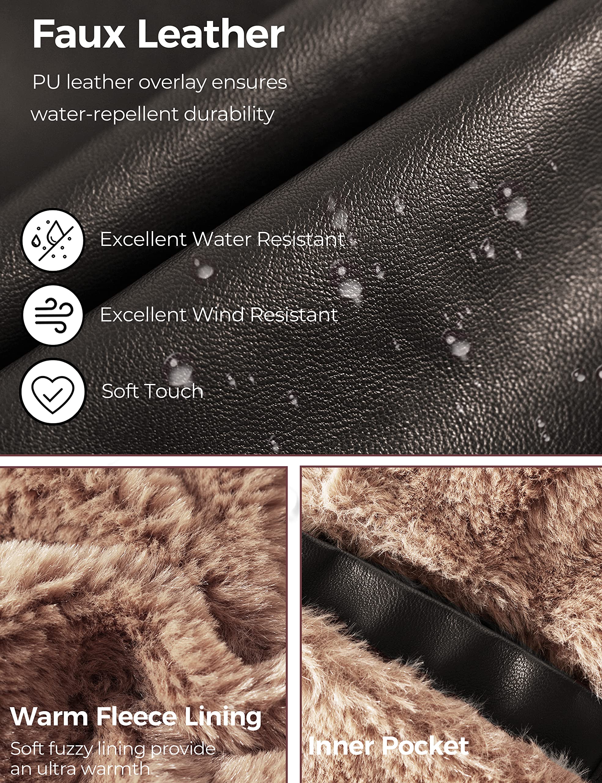 Men's Genuine Leather Jacket Slim Fit Motorcyle Coat Brown