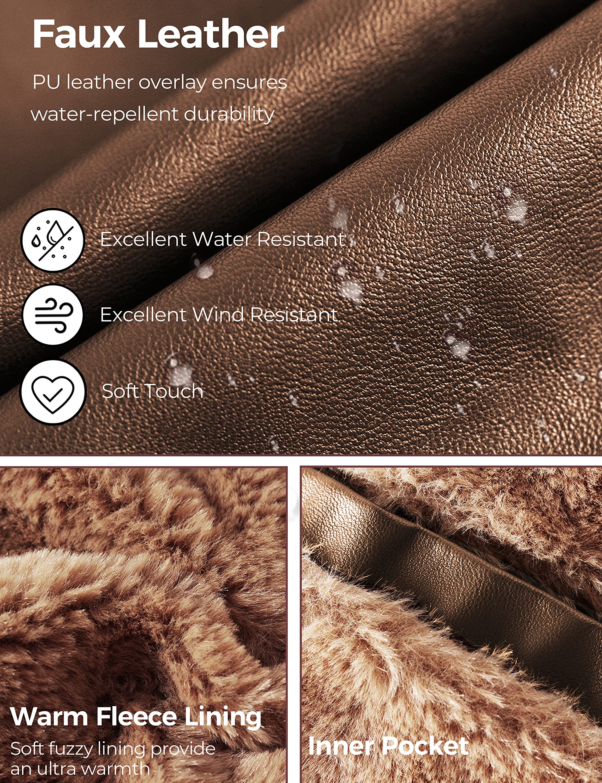 Men's Genuine Leather Jacket Slim Fit Motorcyle Coat Brown