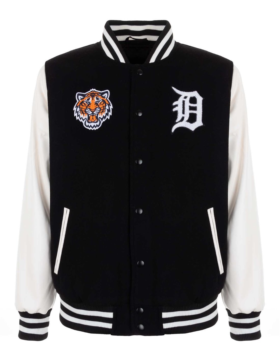 Classic Detroit Tigers Black and White Varsity Jacket