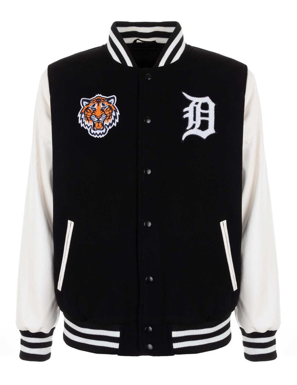 Classic Detroit Tigers Black and White Varsity Jacket