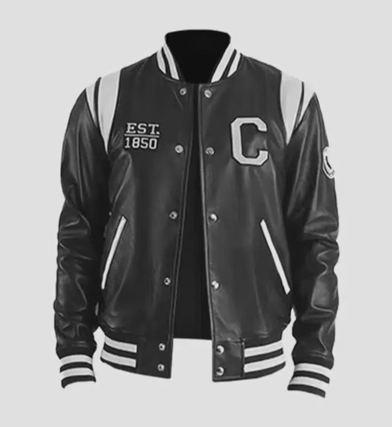 Burgundy and Grey Varsity Letterman Jacket with 'W' Patch.
